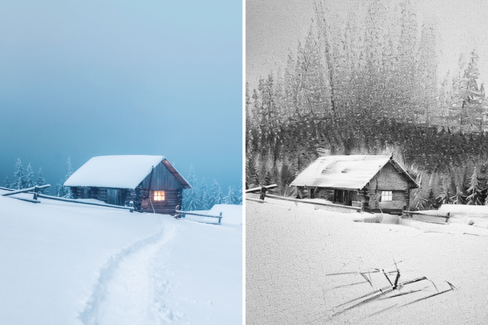 Trasforma accuratamente le foto di paesaggi in disegni in pochi secondi