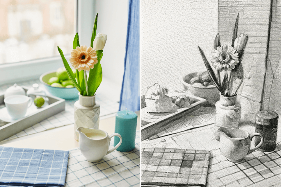 Transform still life product photography into pro sketch