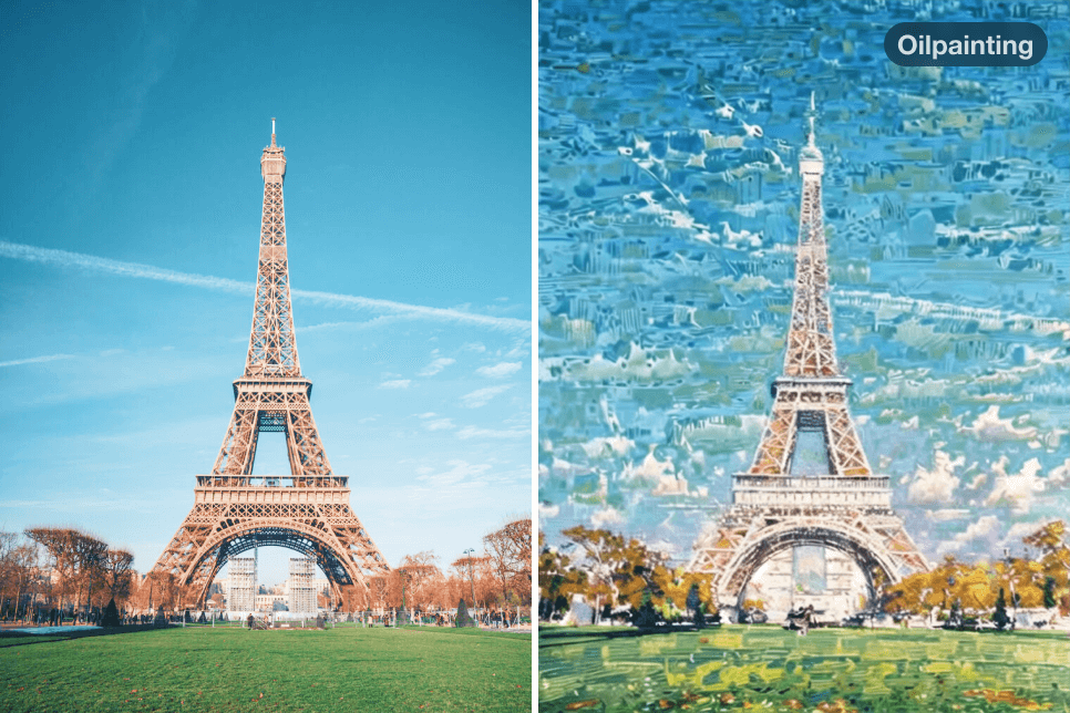 Effortlessly transform your photos into oil paintings with AI