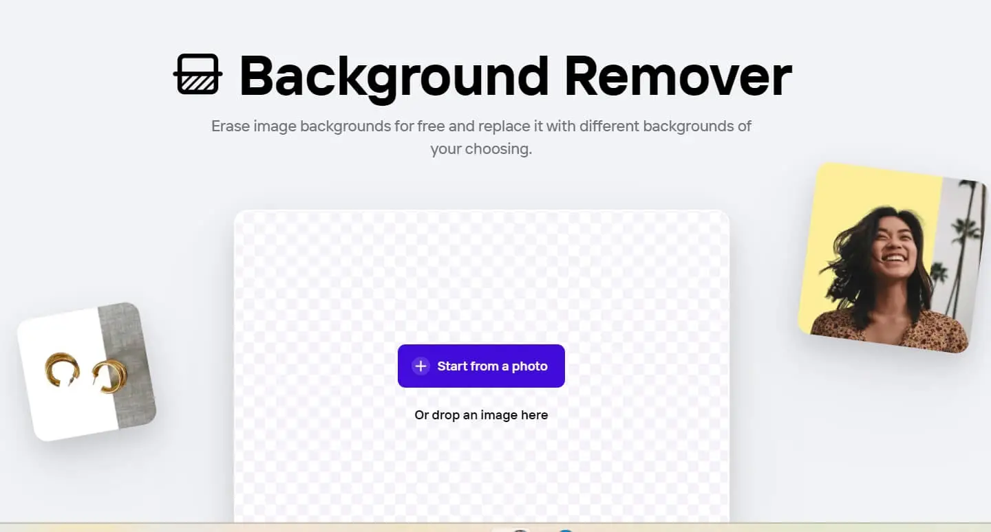 Screenshot of the Photoroom Background Remover Tool interface